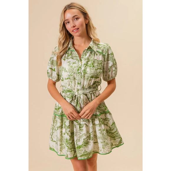 BiBi Woven Printed Tiered Dress - Picture 11 of 16